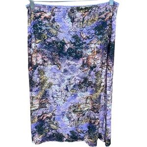 Collusion Mesh Floral Stretch Knee Length Skirt Purple